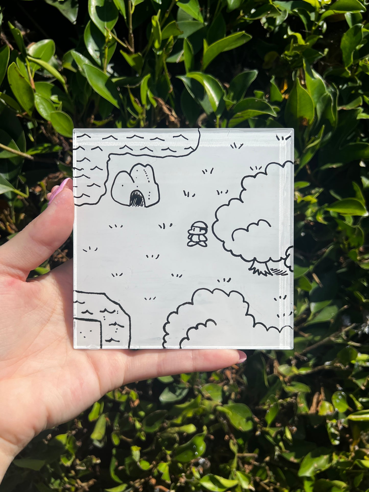 4.5" x 4.5" Pokémon Red Sketch Art Coaster