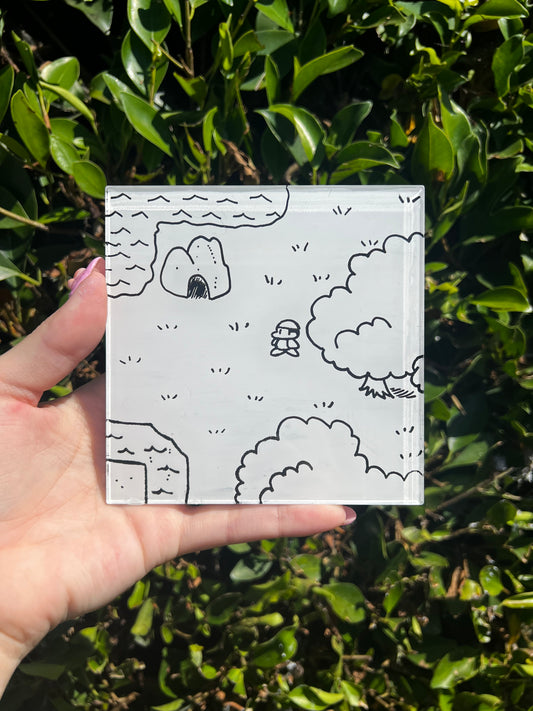 4.5" x 4.5" Pokémon Red Sketch Art Coaster