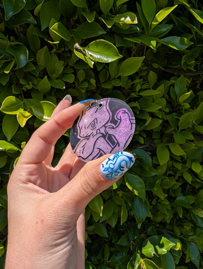 Hand painted Mewto Keychain