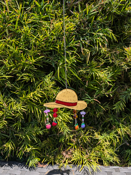 5" Straw Hat Suncatcher