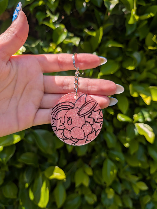 Hand painted Eevee Keychain
