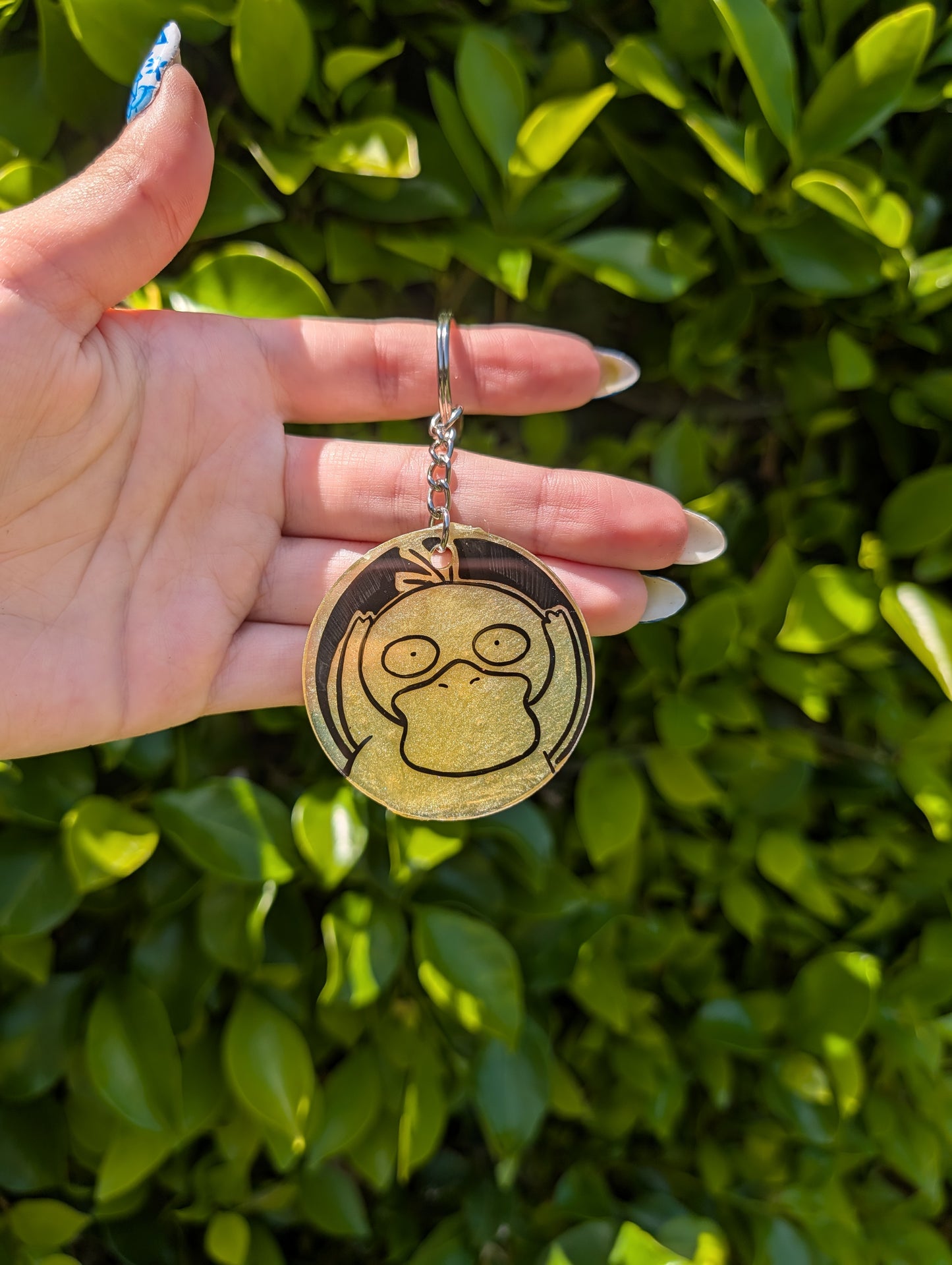 Hand painted Psyduck Keychain