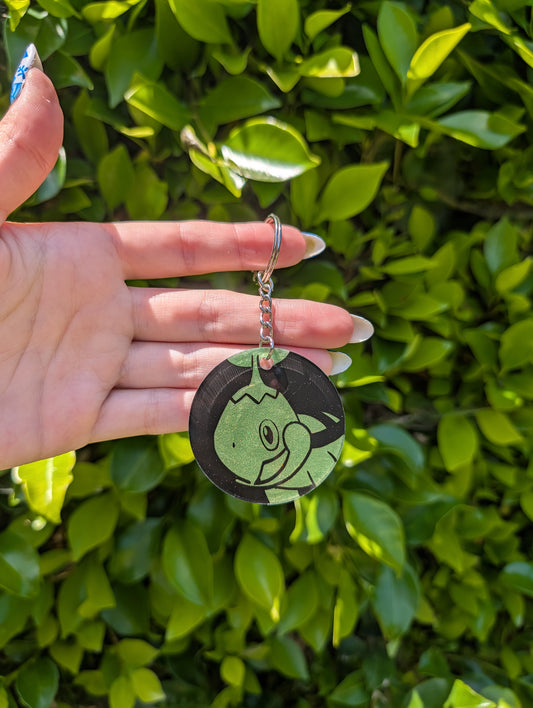 Hand painted Turtwig Keychain