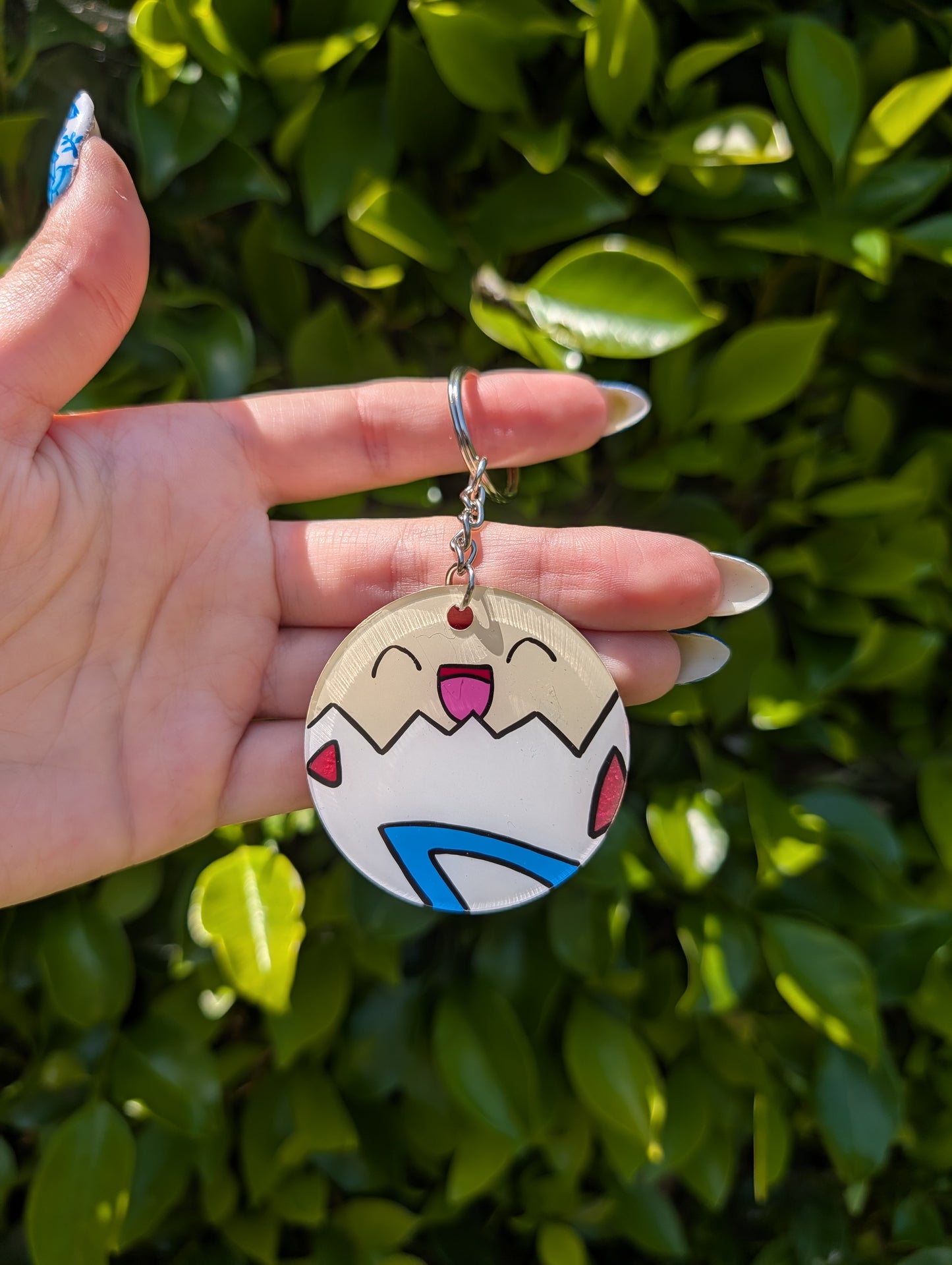 Hand painted Togepi Keychain