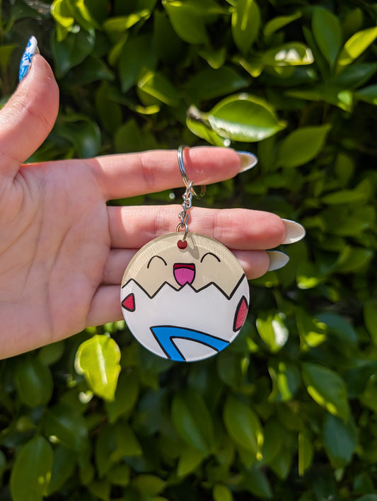 Hand painted Togepi Keychain